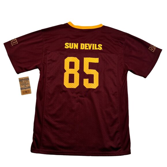 NWT Threads Boy's S/S ARIZONA STATE SUN DEVILS V-Neck Jersey Maroon Gold XL - Picture 9 of 12